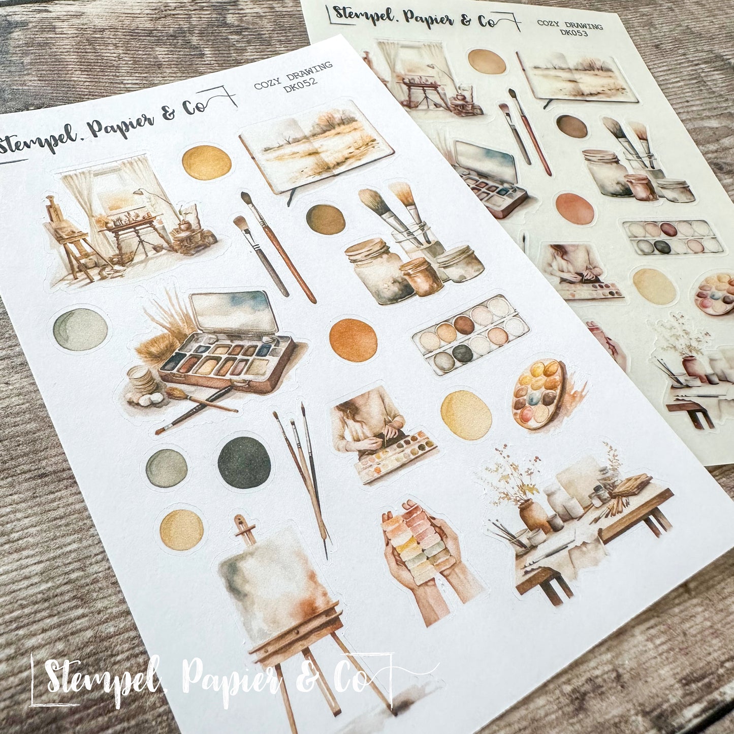 kleiner Stickerbogen "COZY DRAWING" | 8,5x12 cm