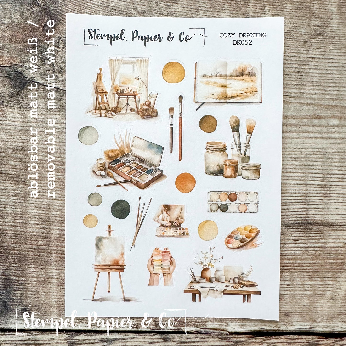 kleiner Stickerbogen "COZY DRAWING" | 8,5x12 cm