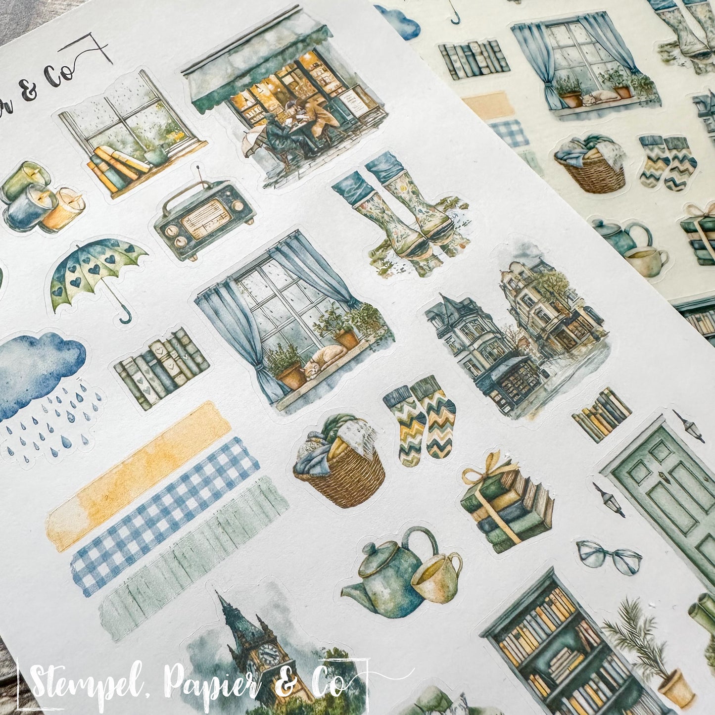 Stickerbogen "COZY RAINY DAYS" | 12x17 cm