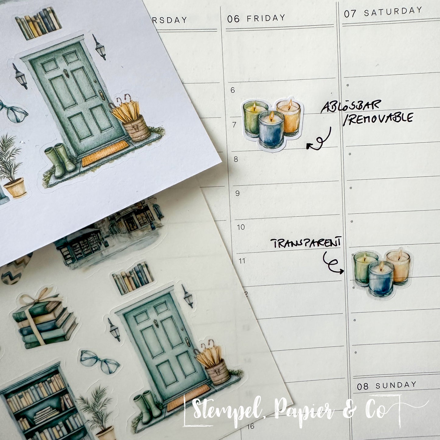 Stickerbogen "COZY RAINY DAYS" | 12x17 cm