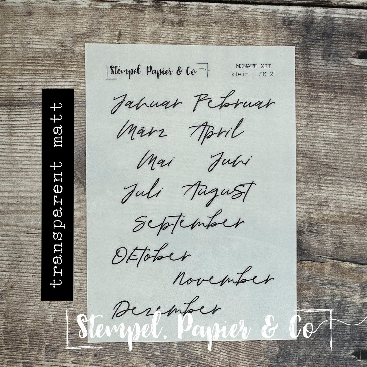 kleiner Stickerbogen "MONATE XII klein" | 8,5x12 cm
