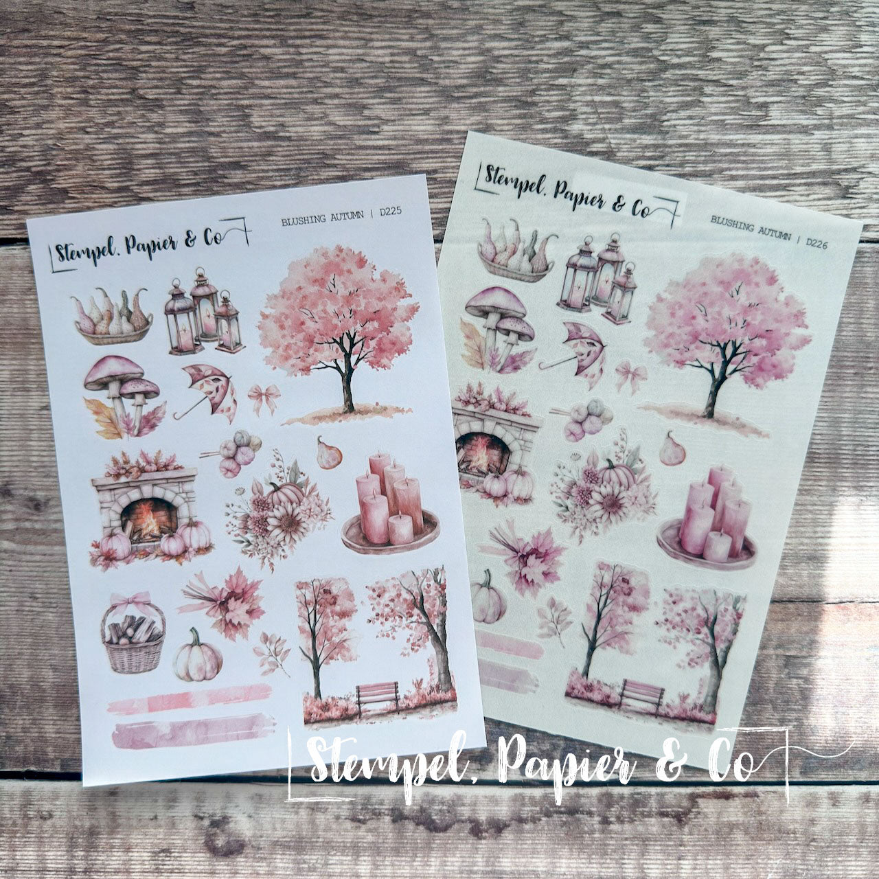 Stickerbogen "BLUSHING AUTUMN" mit Herbstmotiven | 12x17 cm