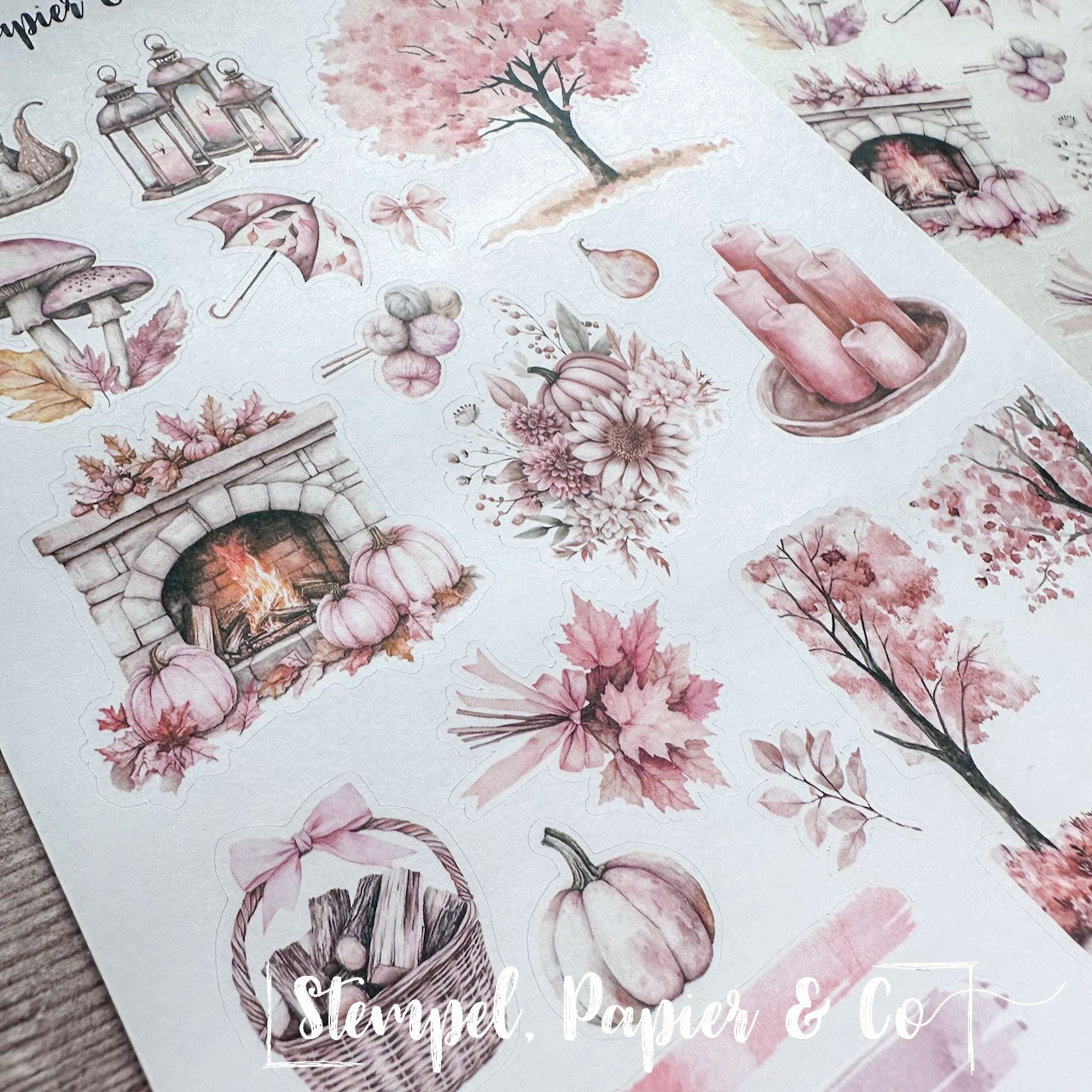 Stickerbogen "BLUSHING AUTUMN" mit Herbstmotiven | 12x17 cm