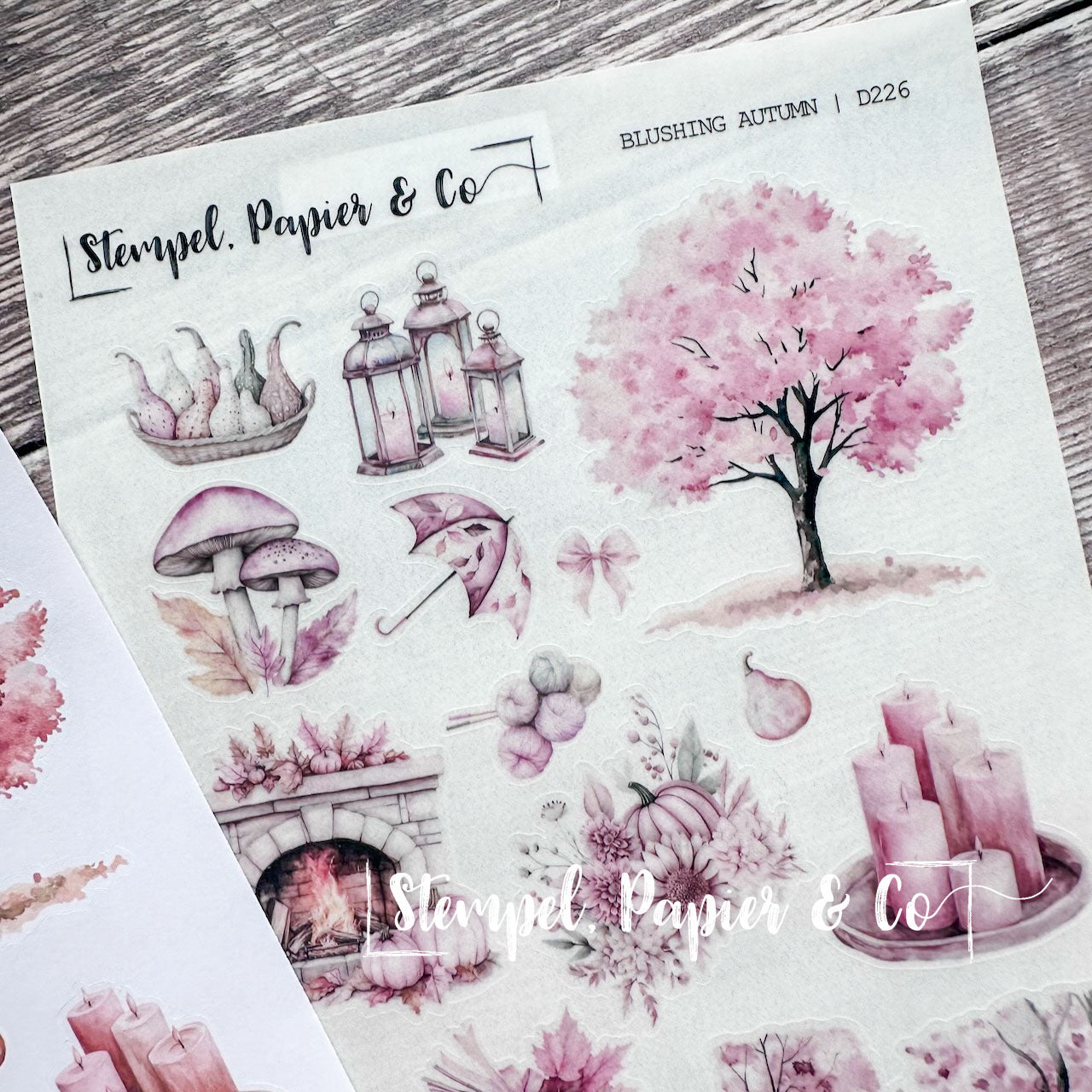 Stickerbogen "BLUSHING AUTUMN" mit Herbstmotiven | 12x17 cm