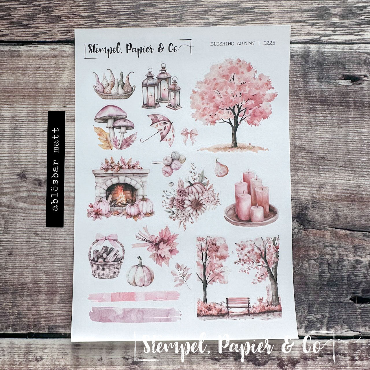 Stickerbogen "BLUSHING AUTUMN" mit Herbstmotiven | 12x17 cm