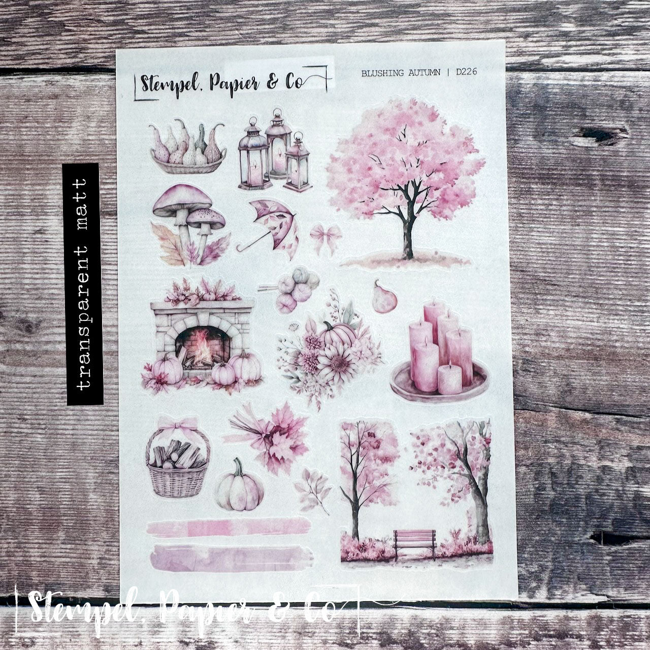 Stickerbogen "BLUSHING AUTUMN" mit Herbstmotiven | 12x17 cm