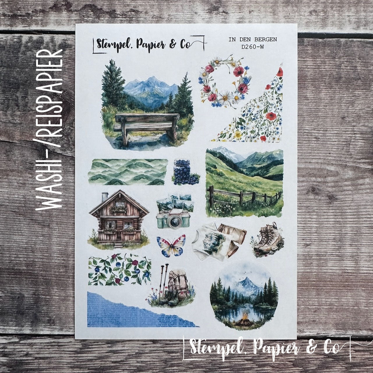Stickerbogen "IN DEN BERGEN" | 12x17 cm