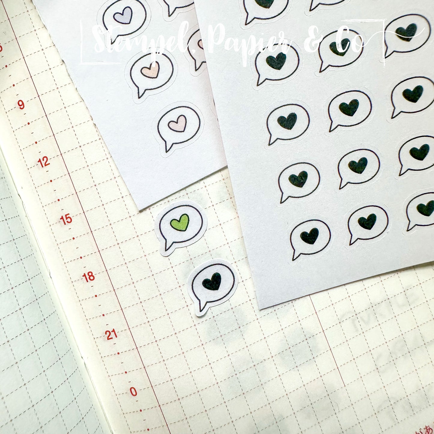 Stickerbogen "BUBBLE TEXT" 8,5x12 cm