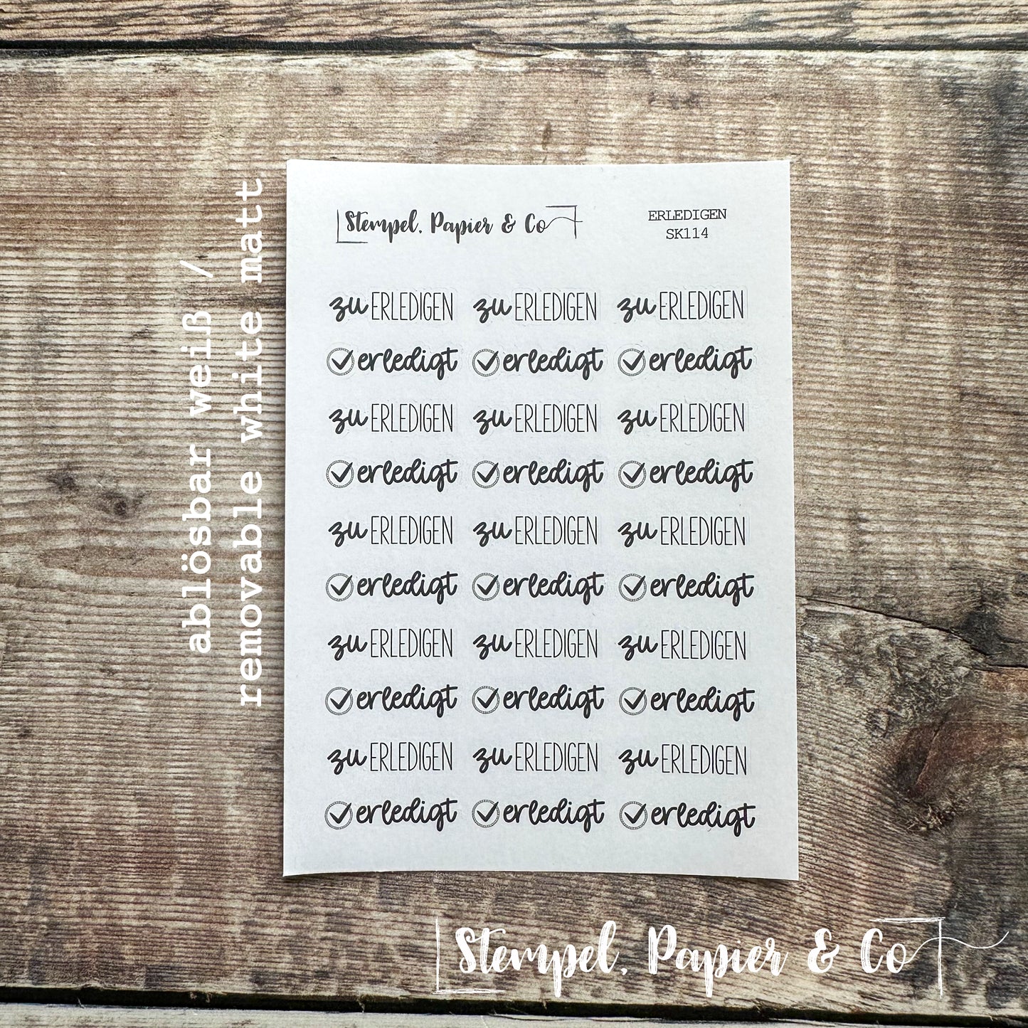 Stickerbogen "erledigen" | 8,5x12 cm