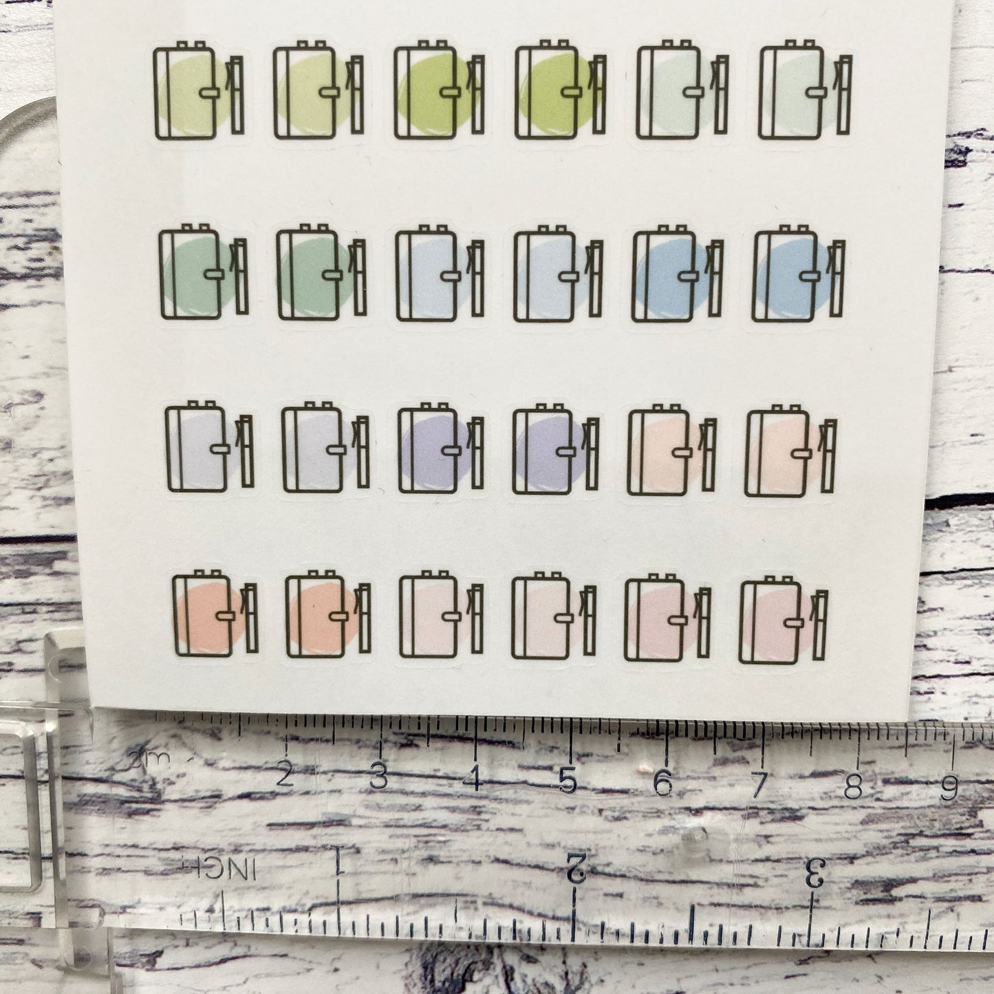 Stickerbogen Planer, Kalender mit Stift | transparent matt | Sticker für Bullet Journal, Memory Keeping