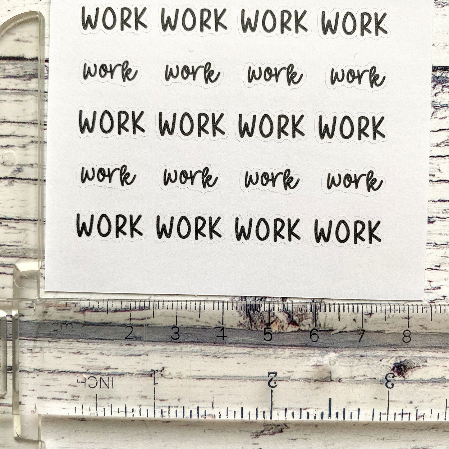Stickerbogen "work" für Arbeit, Job, einzeln ablösbare Sticker für Bullet Journal, Planer & Kalender