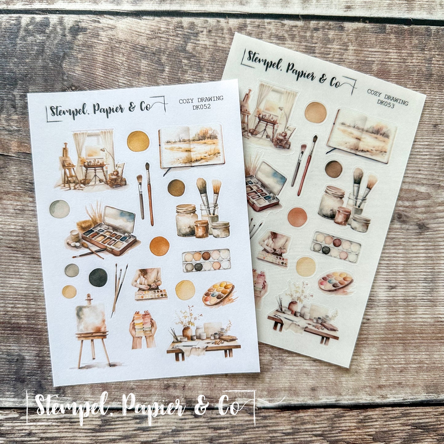kleiner Stickerbogen "COZY DRAWING" | 8,5x12 cm