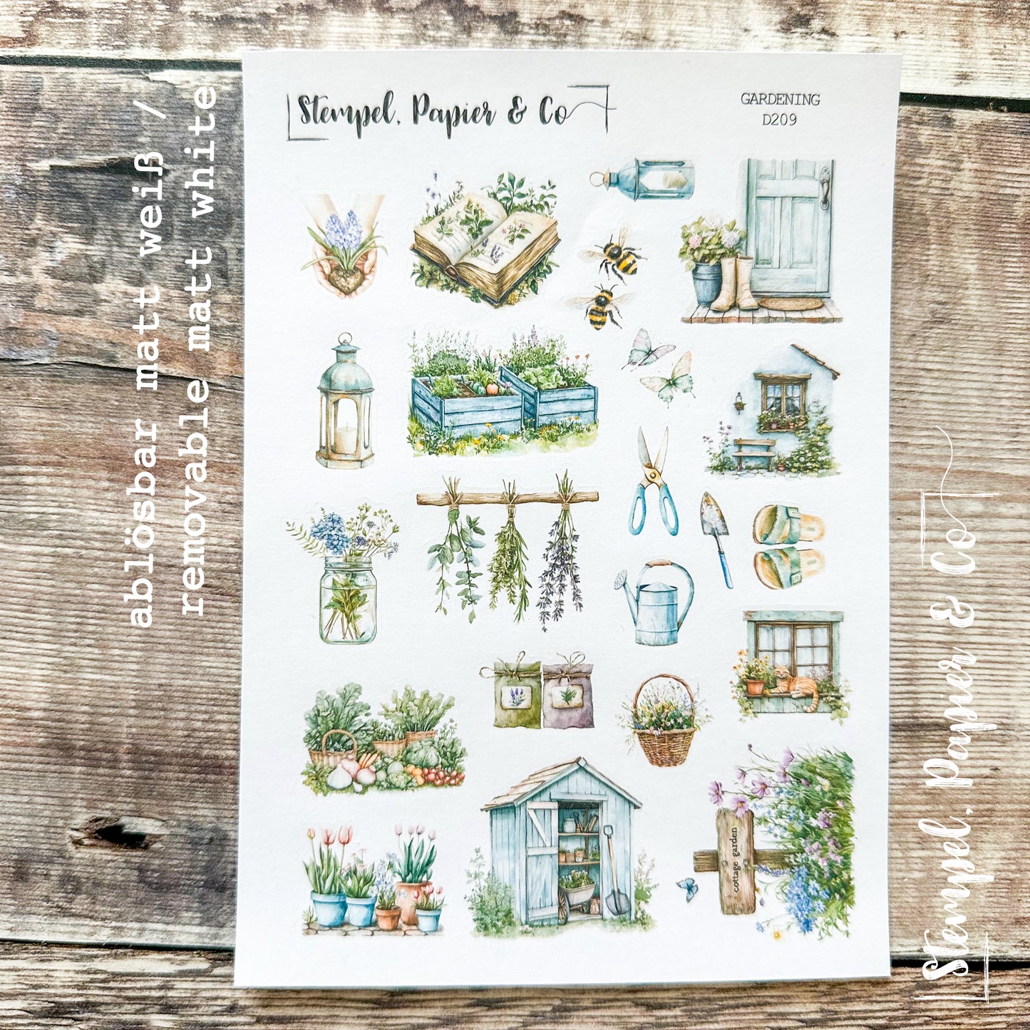 Stickerbogen "GARDENING" | 12x17 cm
