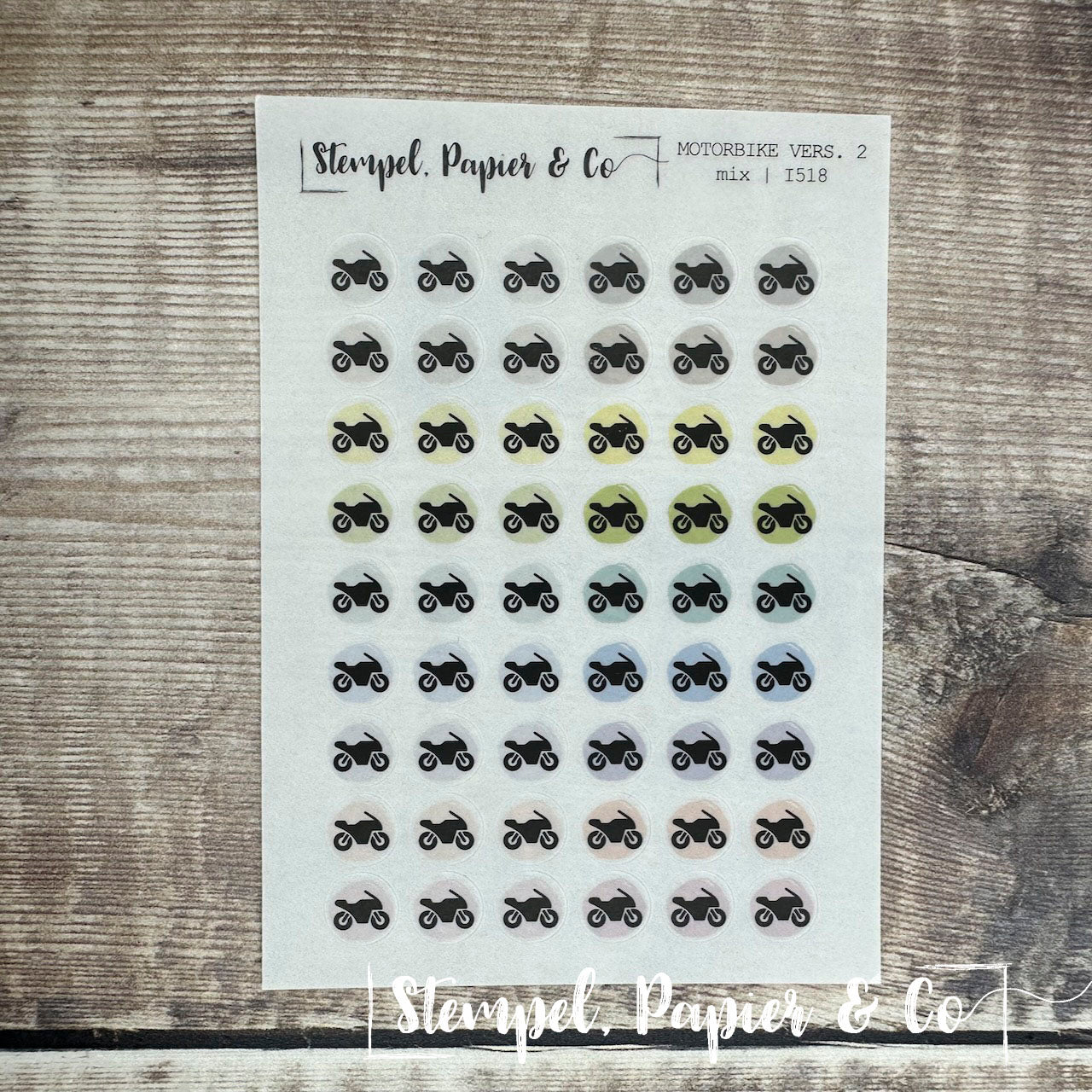 Stickerbogen "MOTORBIKE" in zwei Versionen | 8,5x12 cm | transparent matt