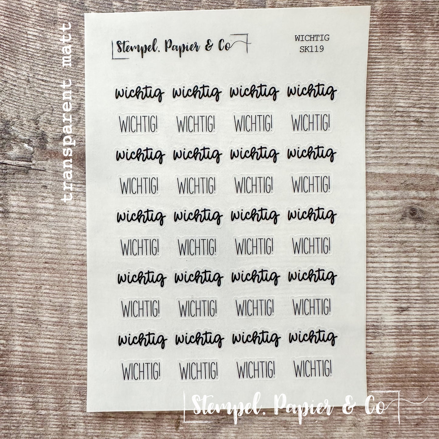 Stickerbogen "wichtig" | 8,5x12 cm