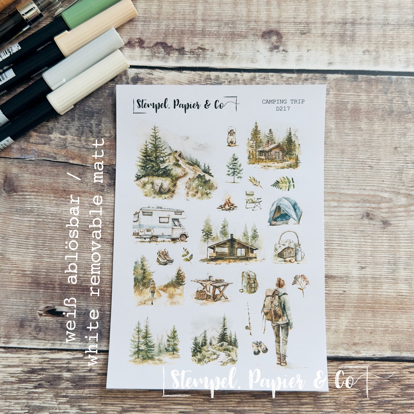 Stickerbogen "CAMPING TRIP" | 12x17 cm