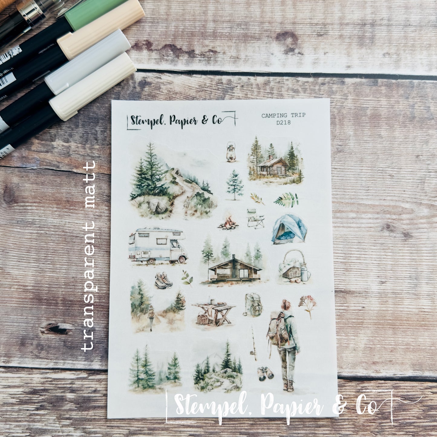 Stickerbogen "CAMPING TRIP" | 12x17 cm