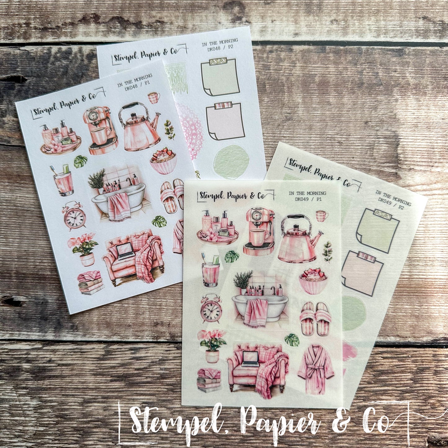 Stickerset mit 2 kleinen Bögen "IN THE MORNING" | 8,5x12 cm