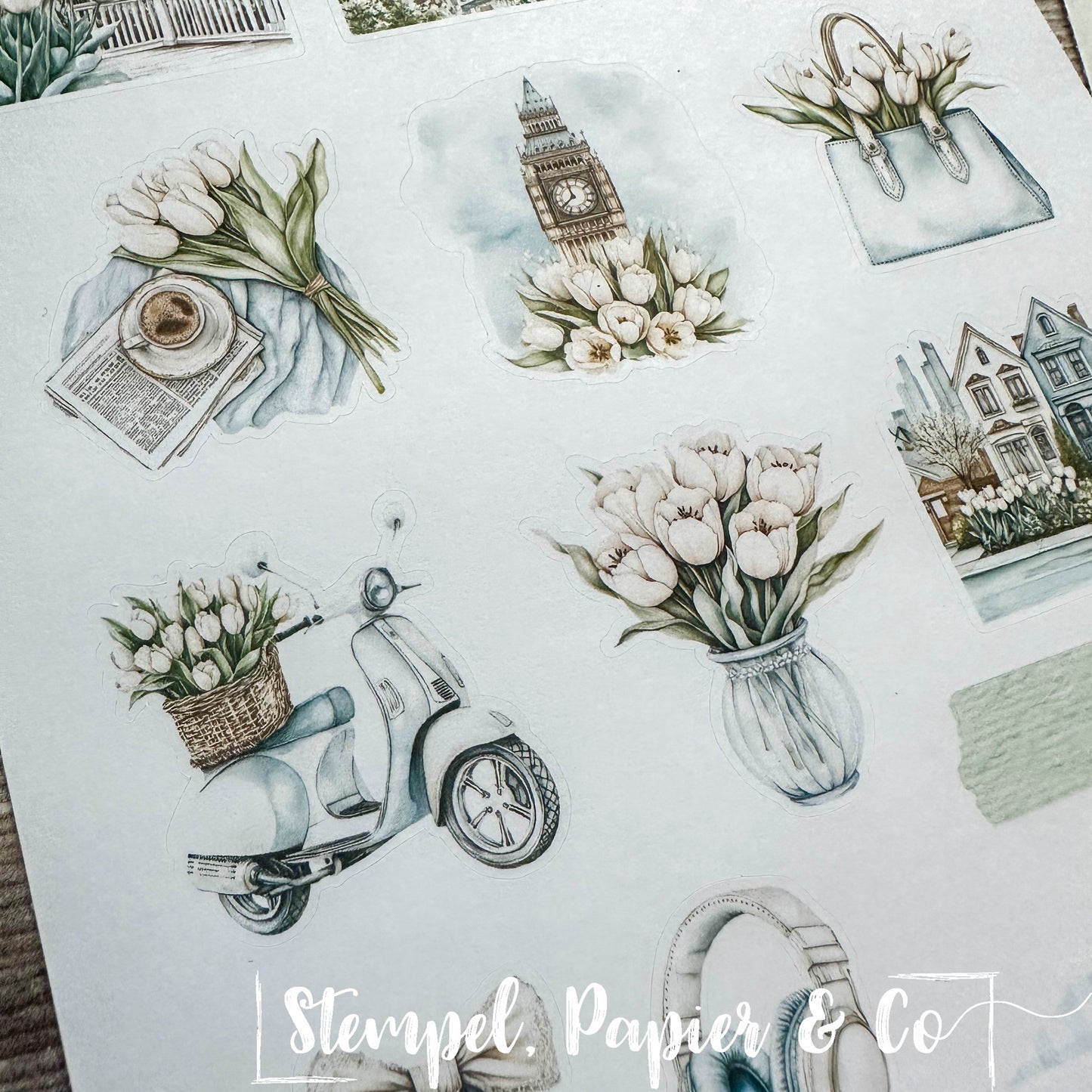Stickerbogen "SPRING IN  THE CITY" | 12x17 cm