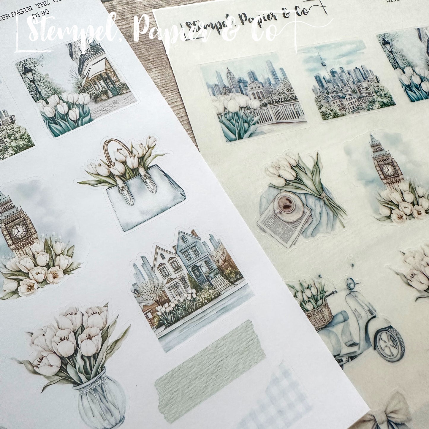 Stickerbogen "SPRING IN  THE CITY" | 12x17 cm