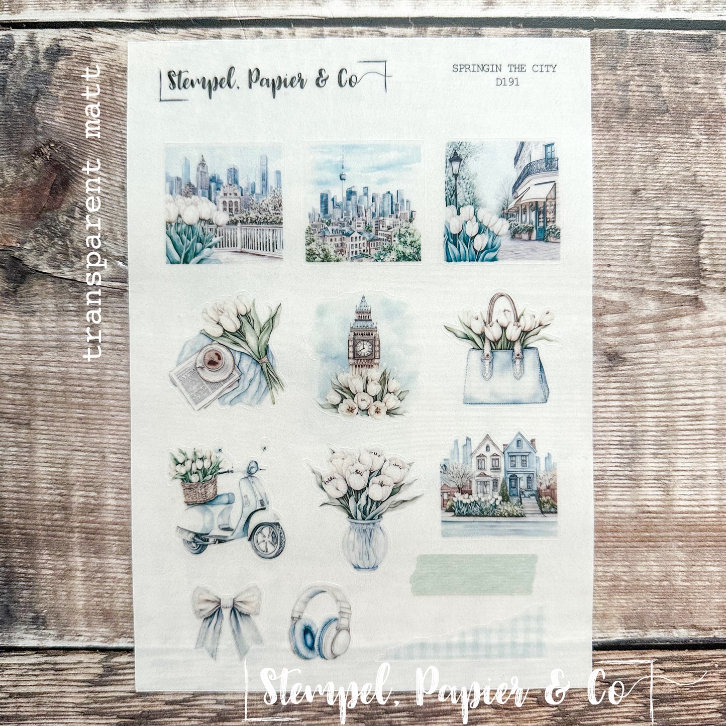 Stickerbogen "SPRING IN  THE CITY" | 12x17 cm