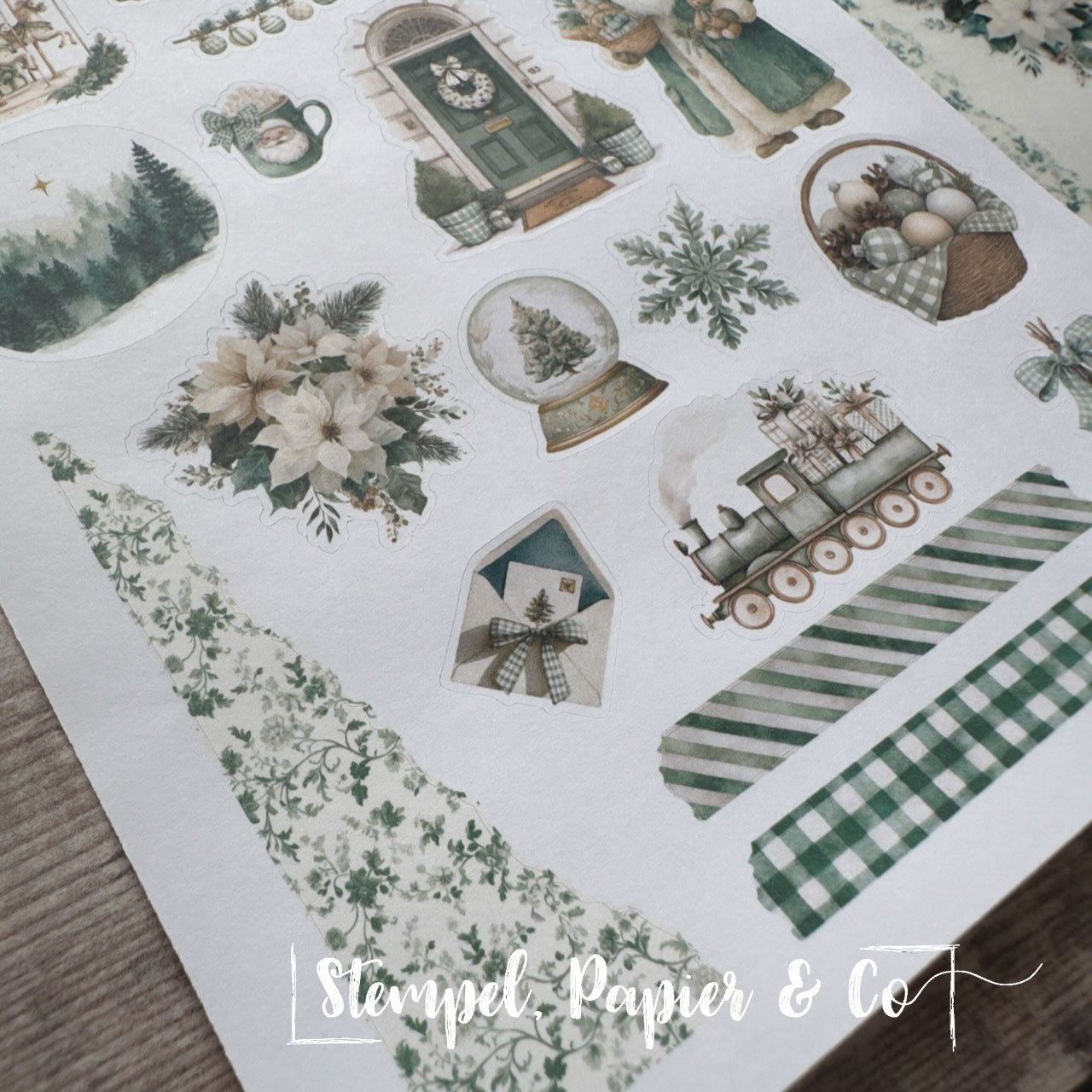 Stickerbogen "CLASSIC CHRISTMAS" red & green | 12x17 cm | zwei Varianten