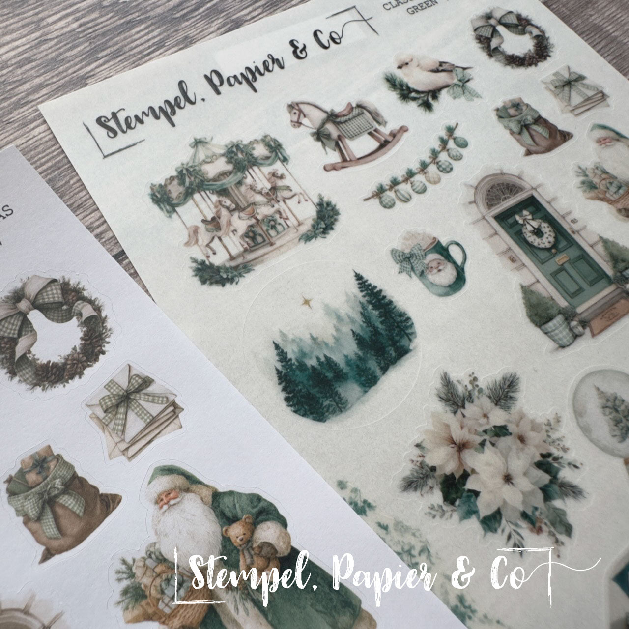 Stickerbogen "CLASSIC CHRISTMAS" red & green | 12x17 cm | zwei Varianten
