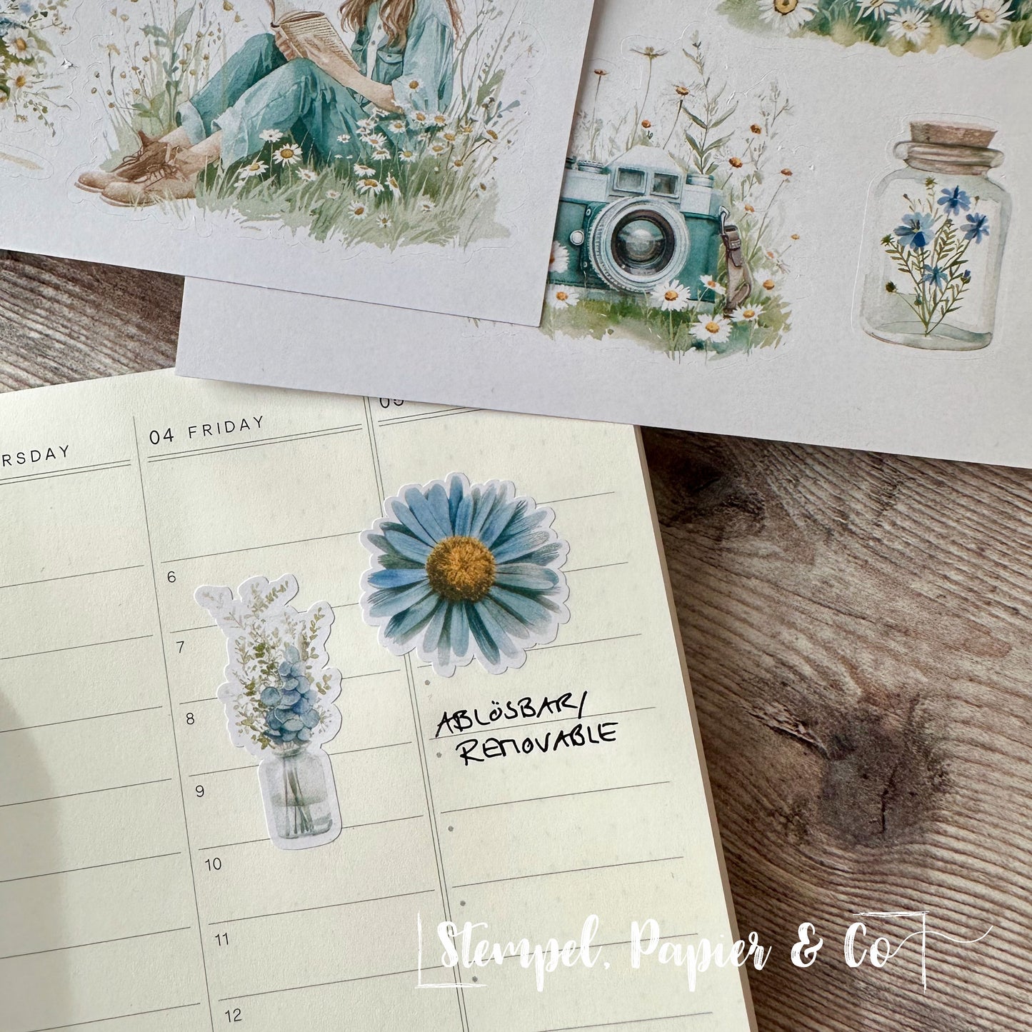 Stickerbogen "DAISY DECO" 12x17 cm | in zwei verschiedene Varianten sowie als Set