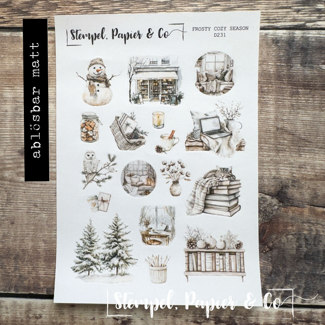 Stickerbogen "FROSTY COZY SEASON" | 12x17 cm
