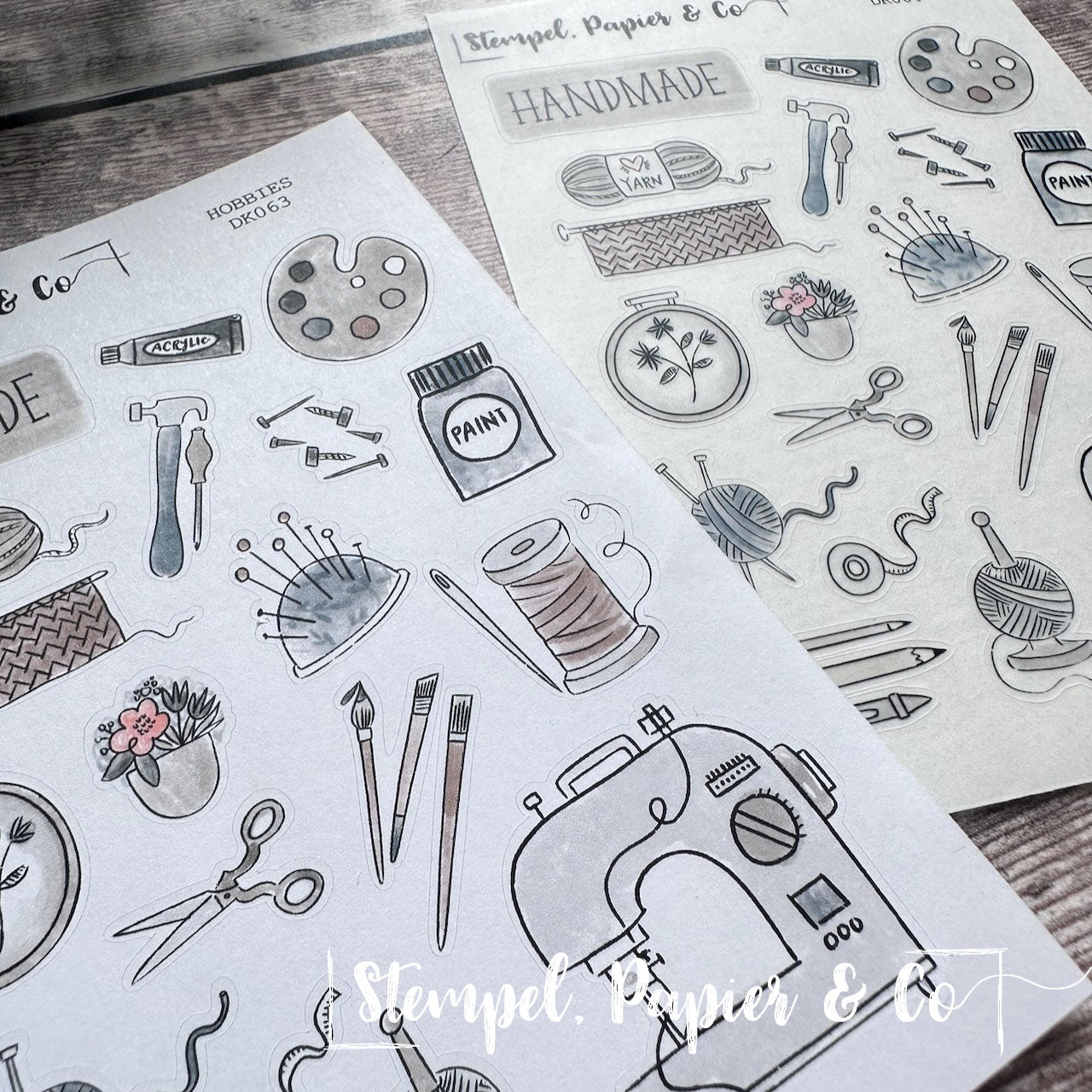 Stickerbogen "HOBBIES" | 8,5 x 12 cm
