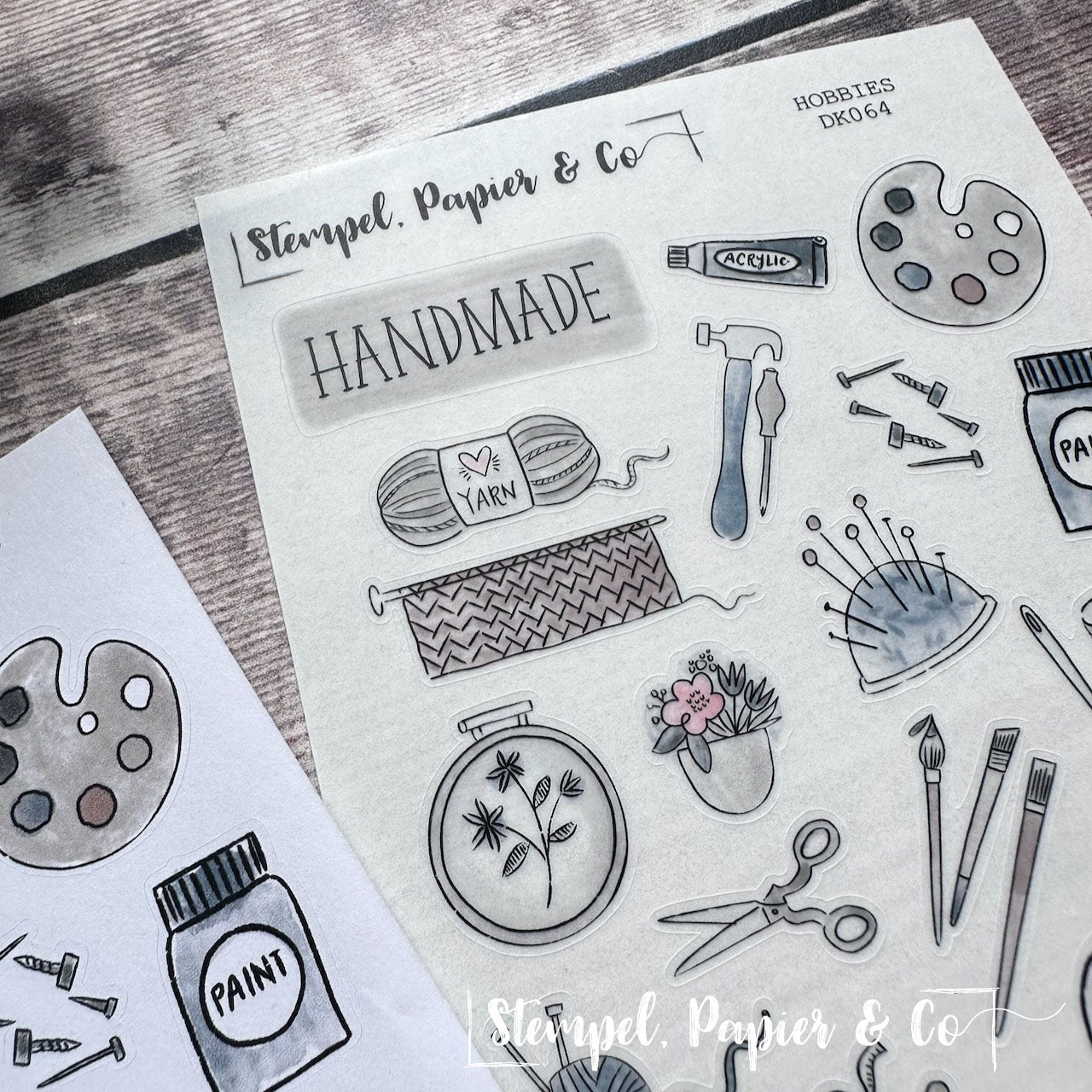 Stickerbogen "HOBBIES" | 8,5 x 12 cm