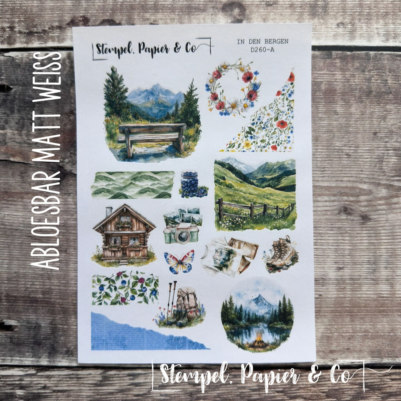 Stickerbogen "IN DEN BERGEN" | 12x17 cm
