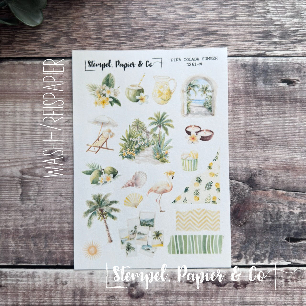 Stickerbogen "PINA COLADA SUMMER" | 12x17 cm