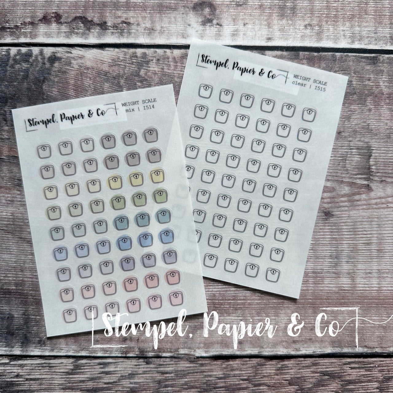 Stickerbogen "WEIGHT SCALE" | 8,5x12 cm | transparent matt