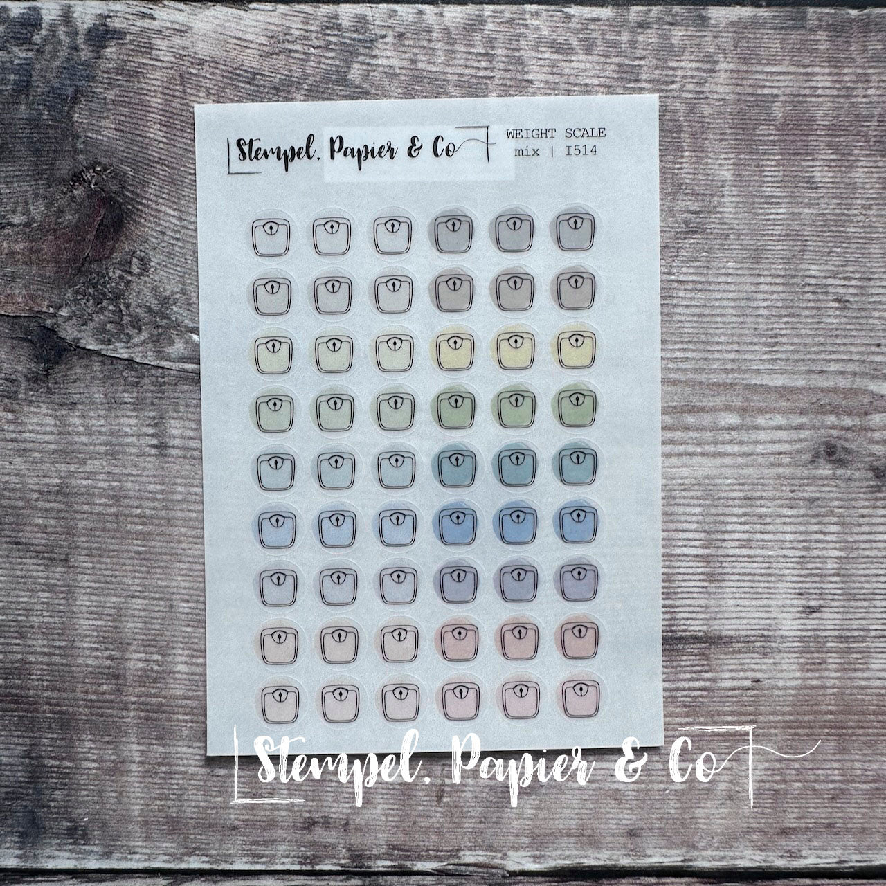 Stickerbogen "WEIGHT SCALE" | 8,5x12 cm | transparent matt