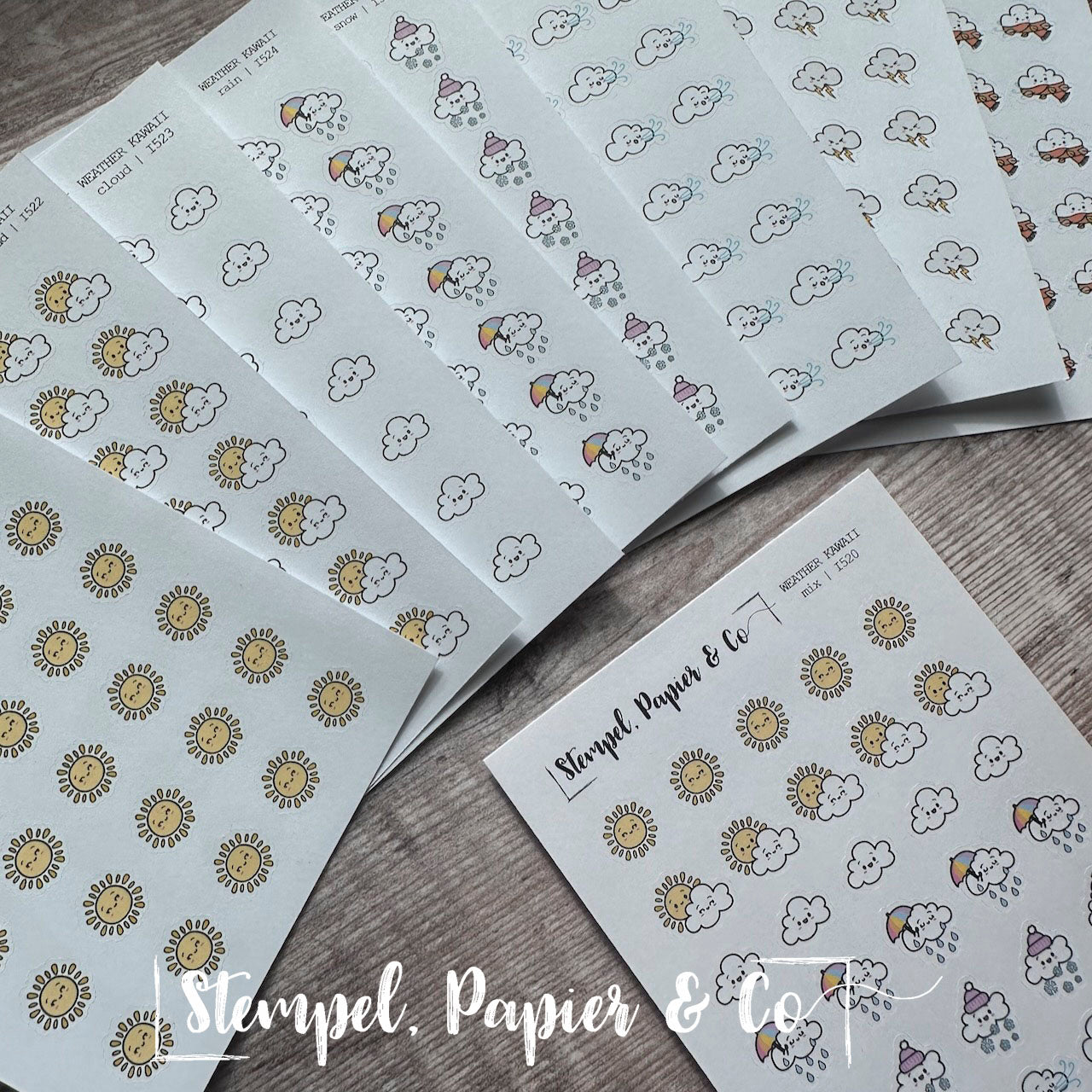 Stickerbogen "WEATHER KAWAII" | verschiedene Wettersymbole | gemischt, einzeln oder als Set erhältlich | 8,5x12 cm