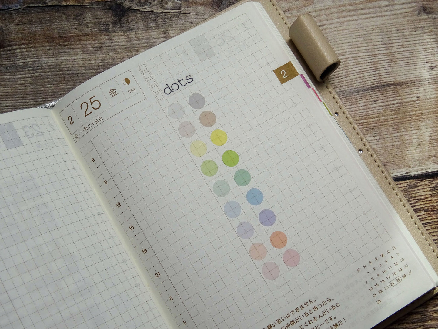 Stickerbogen Punkte, verschiedenen Farben, einzeln ablösbare Kreissticker in transparent matt für Bullet Journal, Planer und Kalender