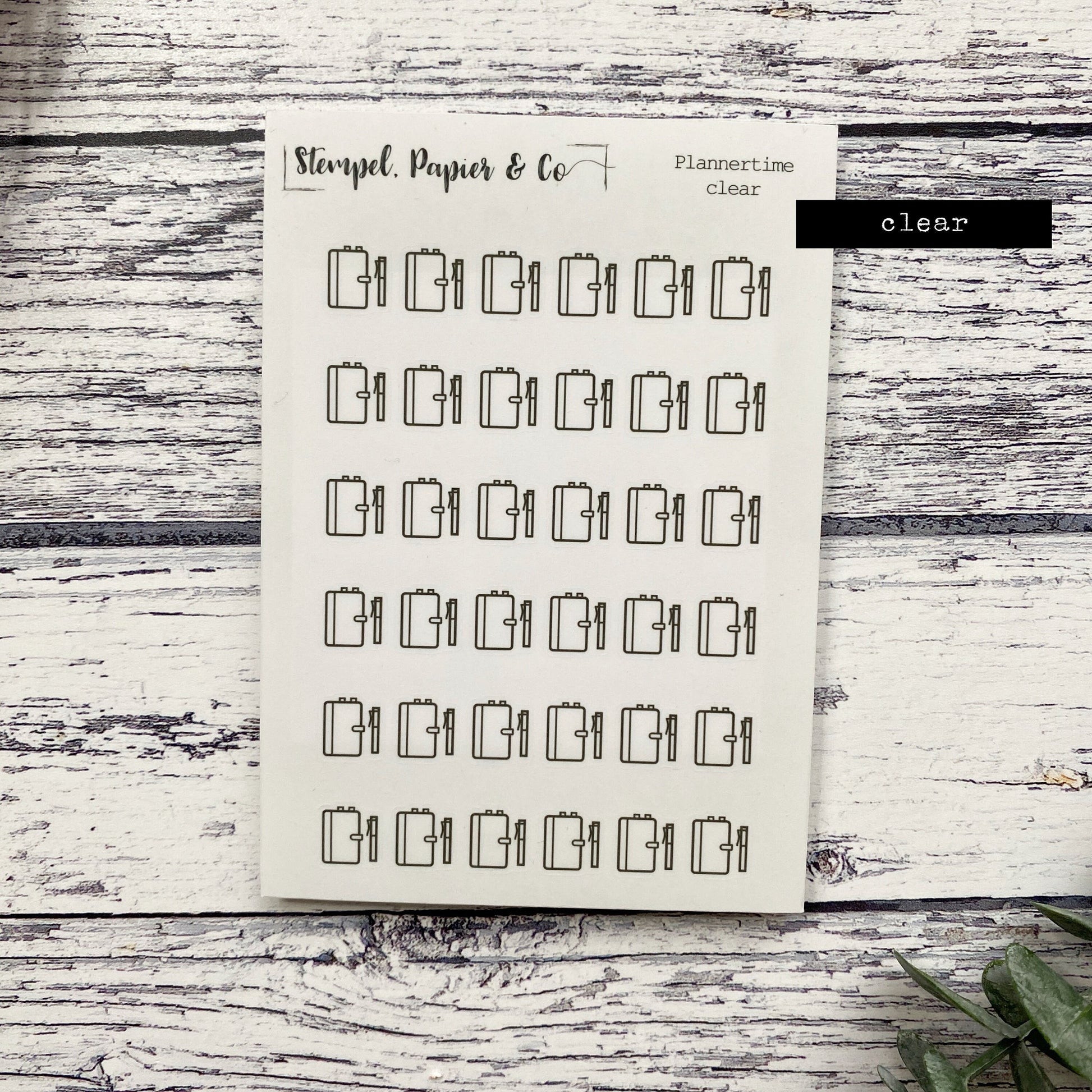 Stickerbogen Planer, Kalender mit Stift | transparent matt | Sticker für Bullet Journal, Memory Keeping
