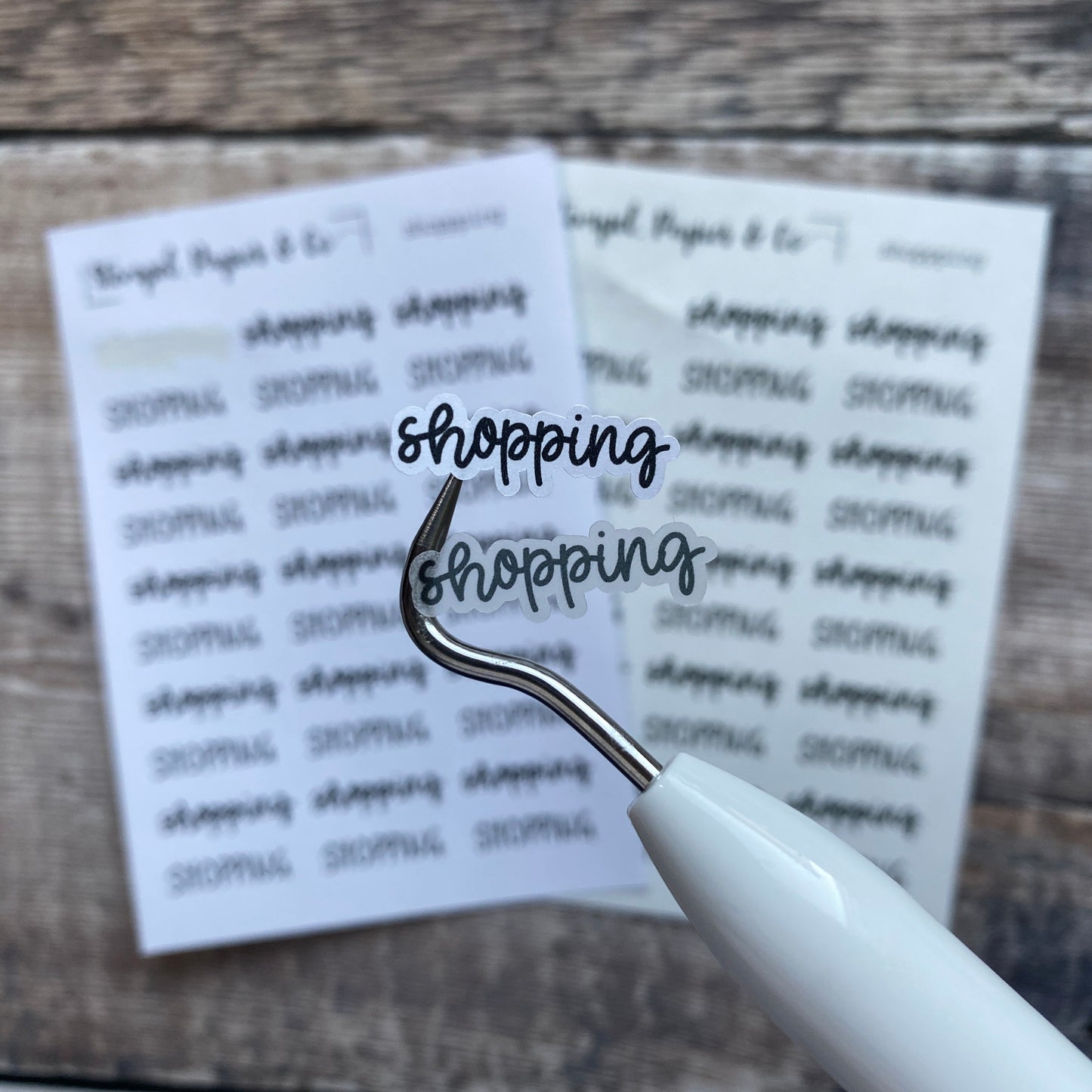 Stickerbogen "shopping", Schriftzug Shopping für Einkaufen, Einkaufsplanung | Sticker für Bullet Journal, Planer und Kalender