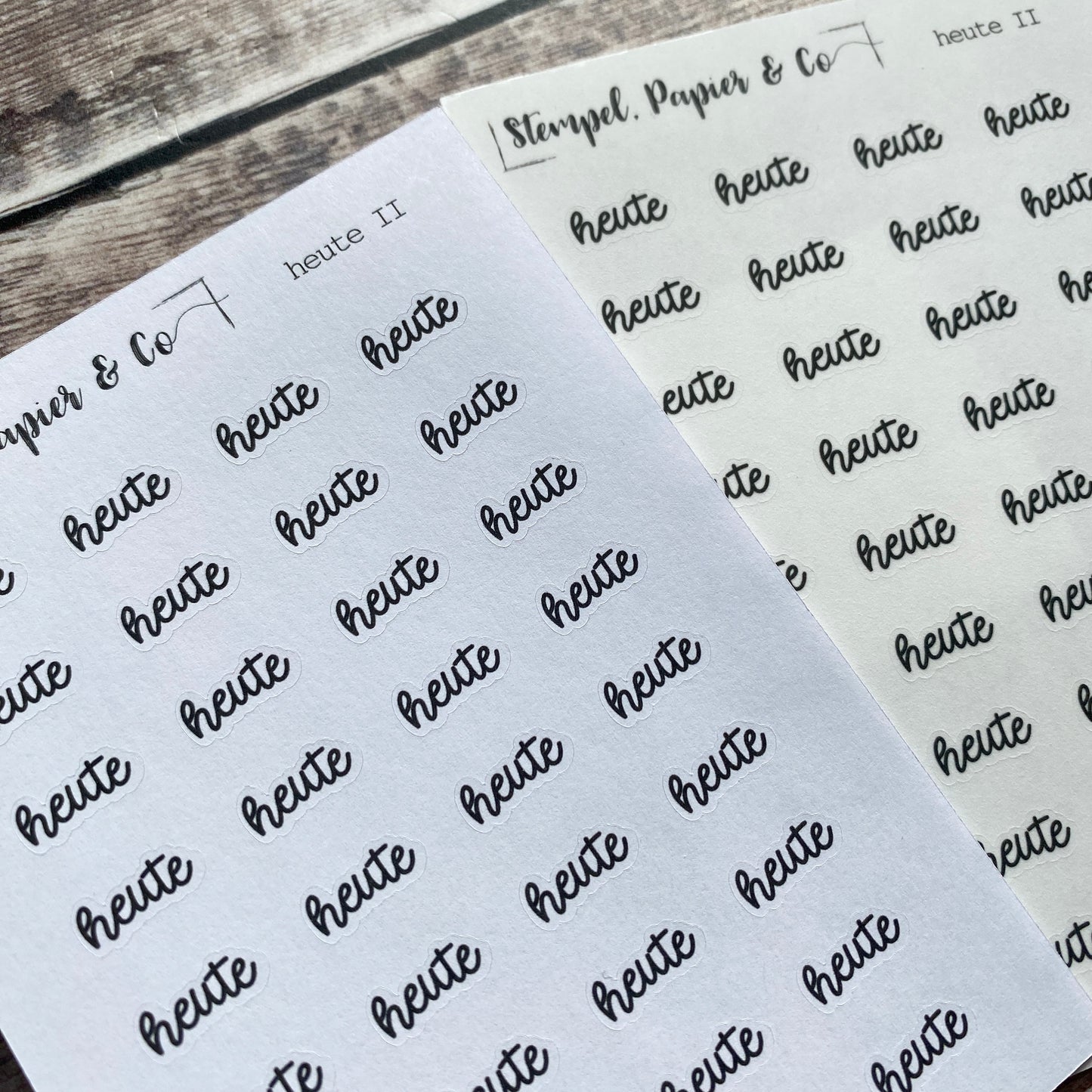 Stickerbogen mit Schriftzug "heute" in deutsch | Sticker für Bullet Journal, Planer und Kalender