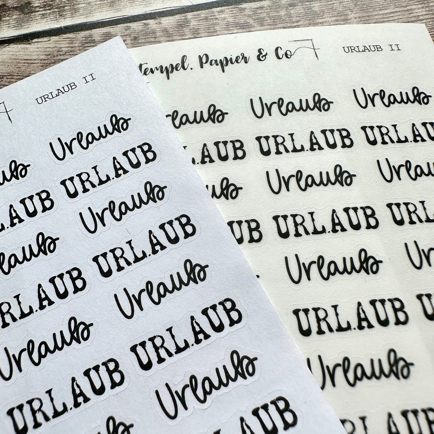 Stickerbogen mit Schriftzügen für Urlaub | Sticker für Bullet Journal und Planer