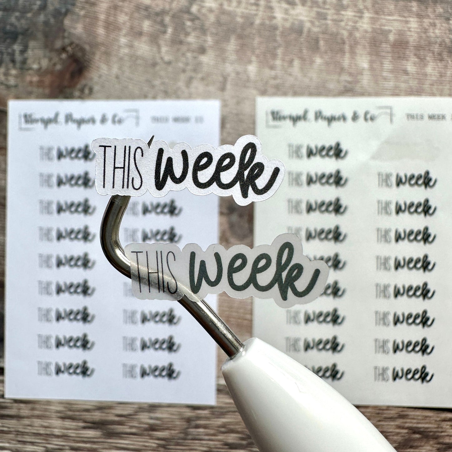 Stickerbogen "this week" , diese Woche englisch, einzeln ablösbare Sticker für die Wochenplanung im Bullet Journal, Kalender oderPlaner