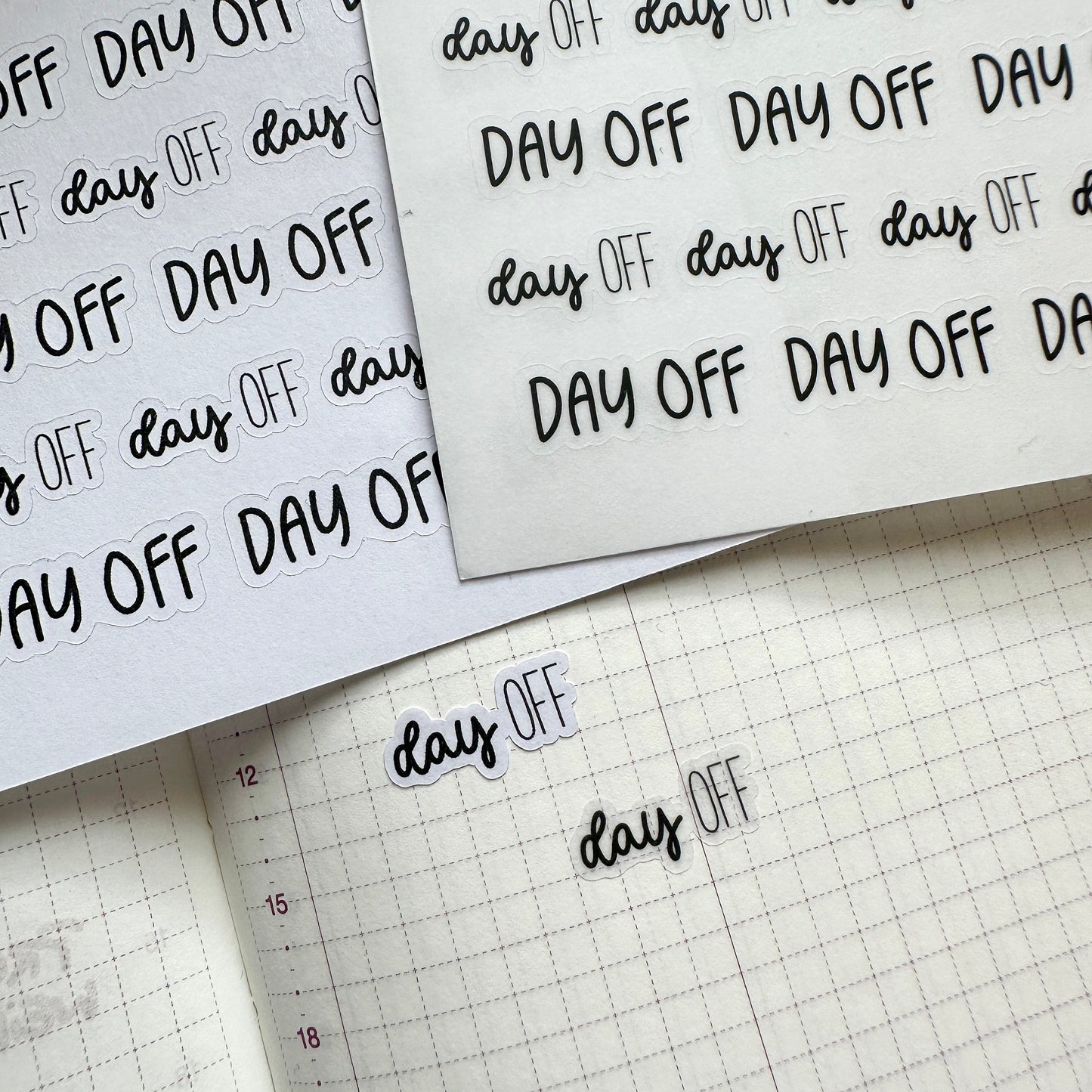 Stickerbogen "day off" , freier Tag | Sticker für Bullet Journal, Planer und Kalender