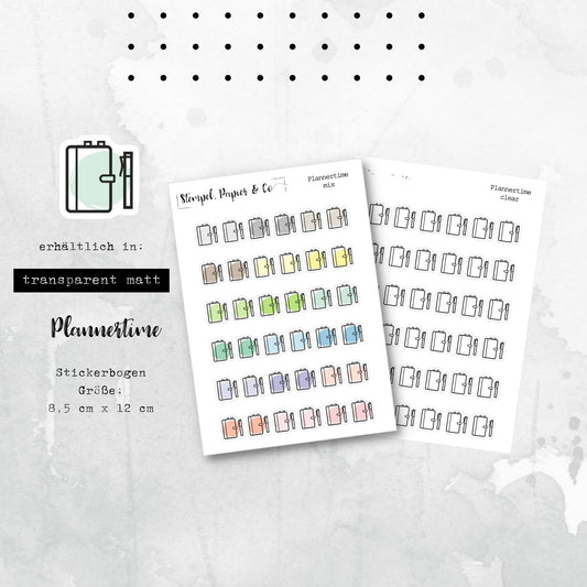 Stickerbogen Planer, Kalender mit Stift | transparent matt | Sticker für Bullet Journal, Memory Keeping