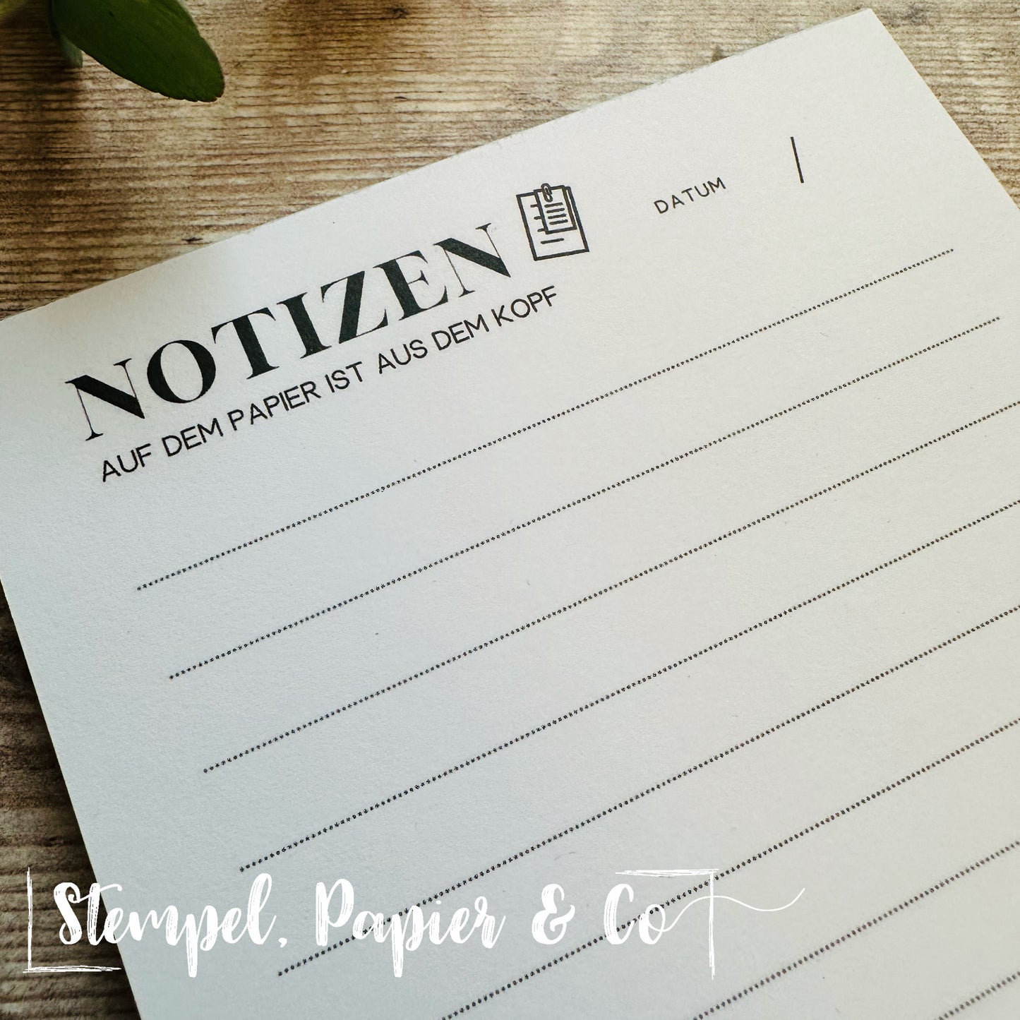 2. WAHL Notizblock "Auf dem Papier ist aus dem Kopf" in A6